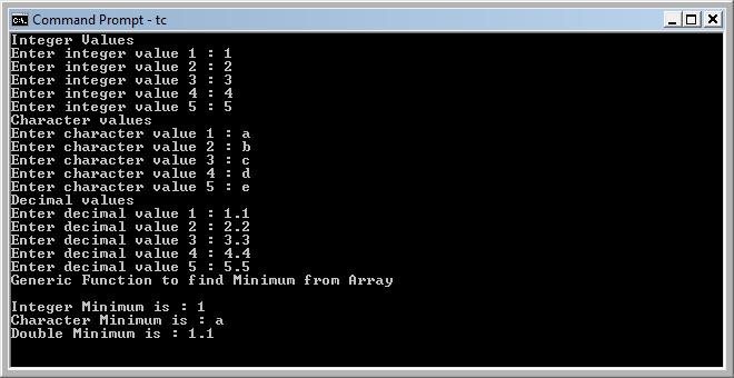 Write a program to show the overloading of template function