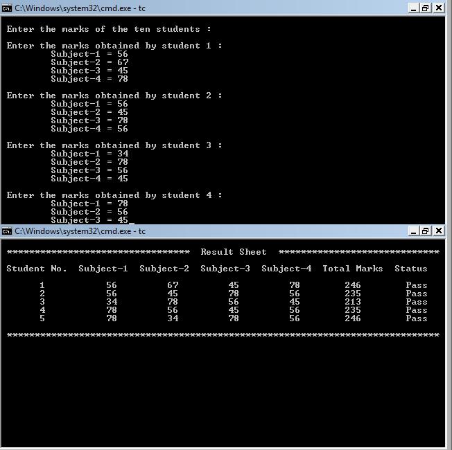 C Program Student Database Using Structures